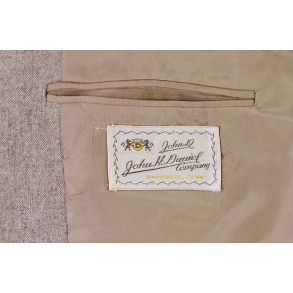 Vintage 1970's Light Brown Donegal Tweed 3-Piece Western Wool Suit 38R - Picture 9 of 11